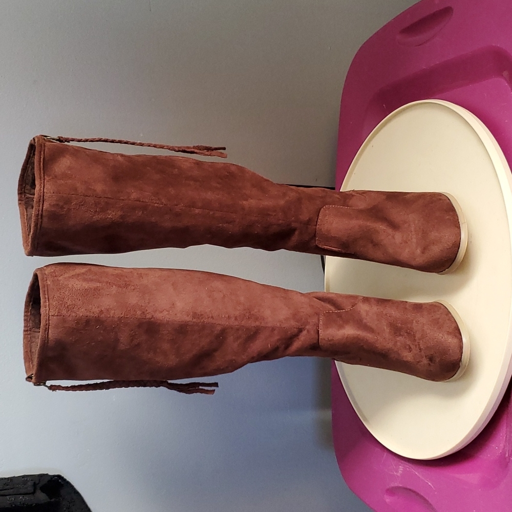 JG,  knee high, warm, brown, boots, size 6